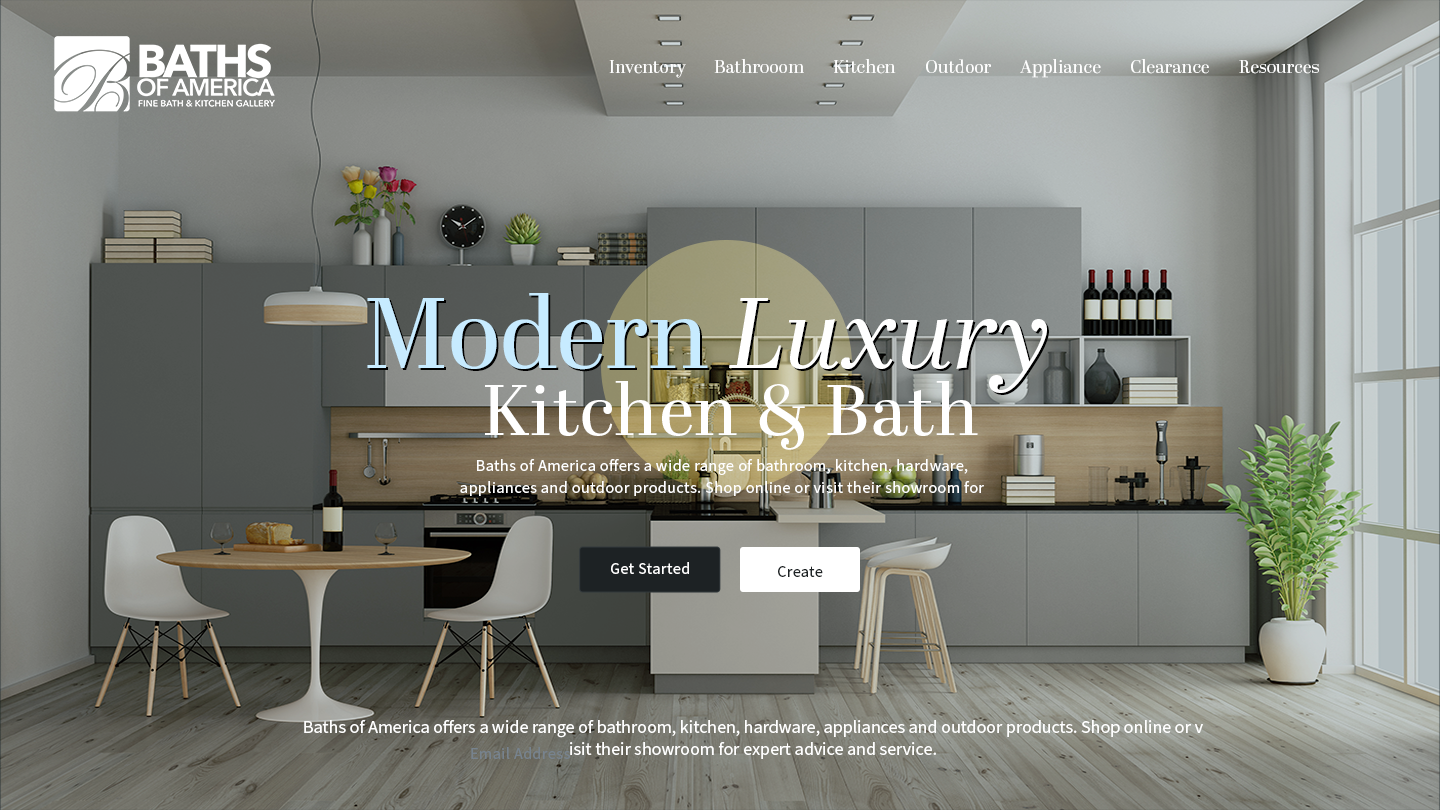 baths of america prototype of an ecommerce store