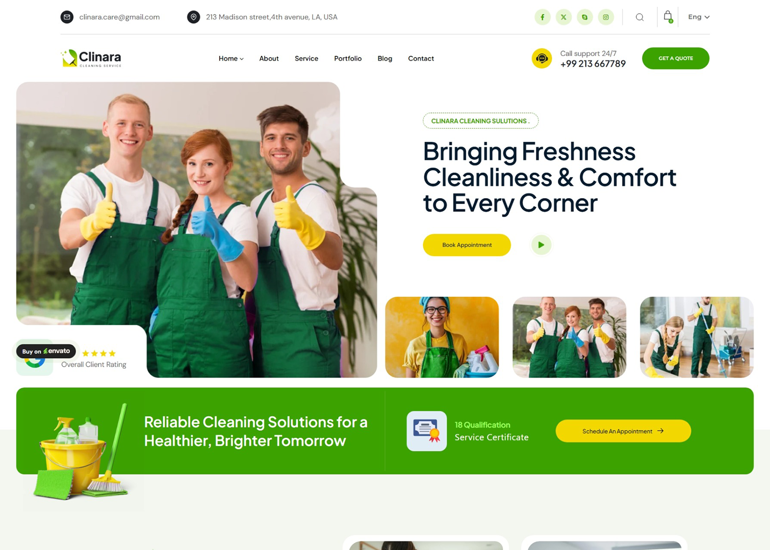 cleaning services website development