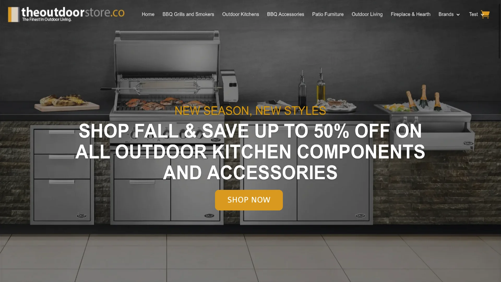 the outdoor store website screenshot 1920px 1080px